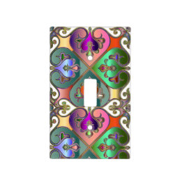 Elegant Colorful Arabesque Abstract Personalized Light Switch Cover