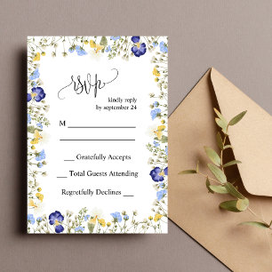 Elegant Colorful Autumn Floral Wedding RSVP Card