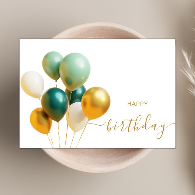Elegant Colorful Balloons Modern Happy Birthday Card (Creator Uploaded)