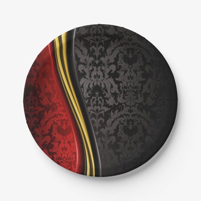 ELEGANT COLORFUL BAROQUE PATTERN FOR PARTY PLATE (Front)