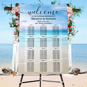 Elegant Colorful Beach Wedding Seating Chart Foam Board