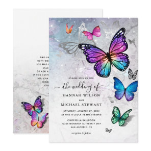 Elegant Colorful Butterfly Wedding Invitation