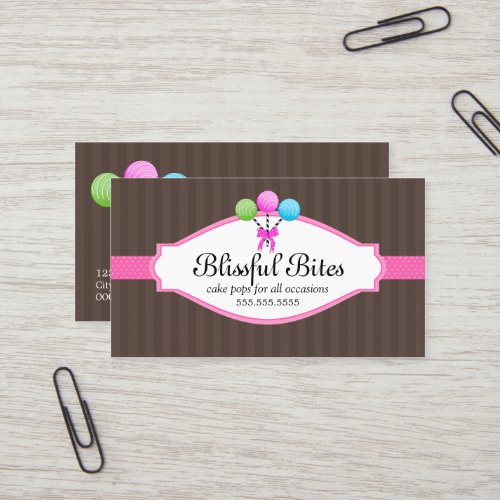 Colorful Cake Pops Business Cards