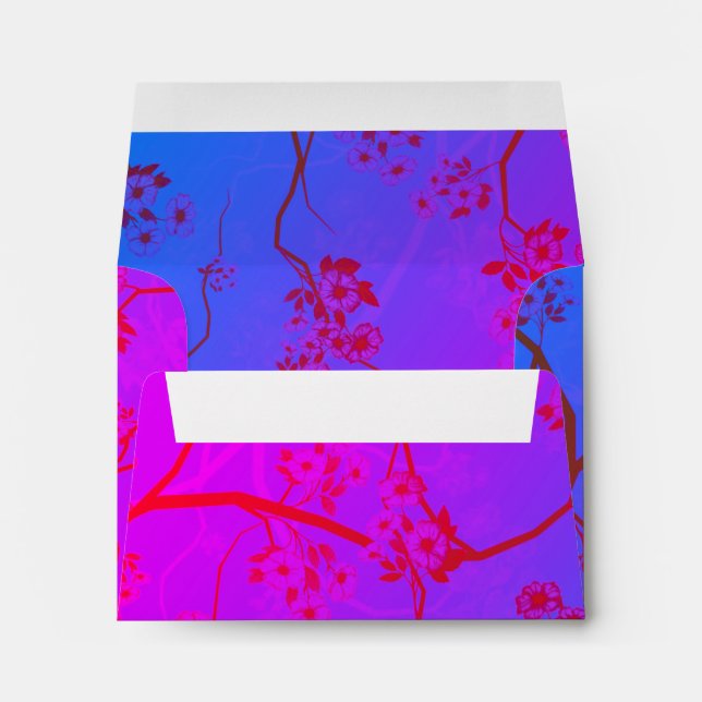 Elegant Colorful Cherry Blossoms Envelope (Back (Bottom))