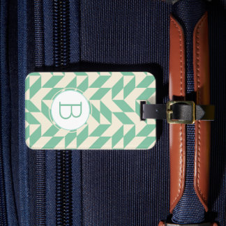 Elegant Colorful Chevron Pattern With Monogram Luggage Tag