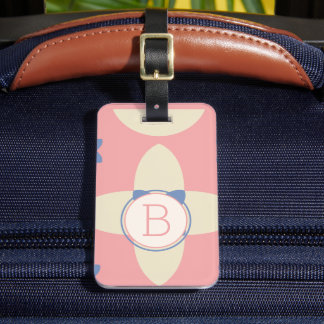 Elegant Colorful Chevron Pattern With Monogram Luggage Tag