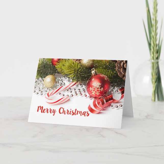 Elegant Colorful Christmas Arraignments Holiday Card (Front)