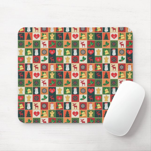 Elegant Colorful Christmas Pattern | Mousepad (With Mouse)