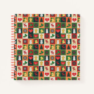Elegant Colorful Christmas Pattern   Notebook
