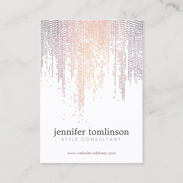 Elegant Colorful Confetti Rain Pattern Business Card (Front)
