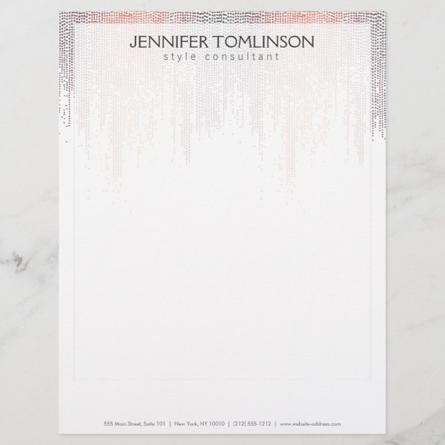 Elegant Colorful Confetti Rain Pattern Letterhead (Front)