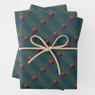 Elegant Colorful Crochet Easter Egg Blue Green Wrapping Paper Sheets