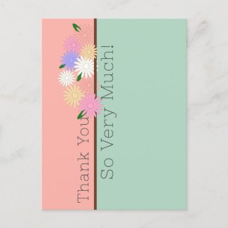 Elegant Colorful Daisies Floral Art, Thank You