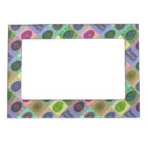 Elegant Colorful Eggs Abstract Art Easter Frame