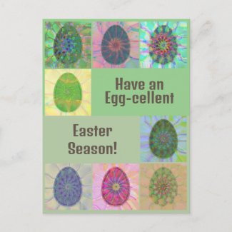 Elegant Colorful Eggs Abstract Art Easter Postcard
