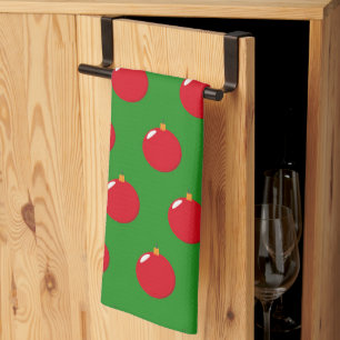 Elegant Colorful Festive Winter Christmas Ball Kitchen Towel