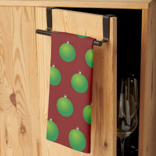 Elegant Colorful Festive Winter Christmas Ball  Kitchen Towel