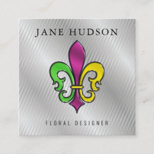 Elegant Colorful Fleur de Lis Design Business Card