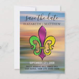 Elegant Colorful Fleur De Lis Design Invitation