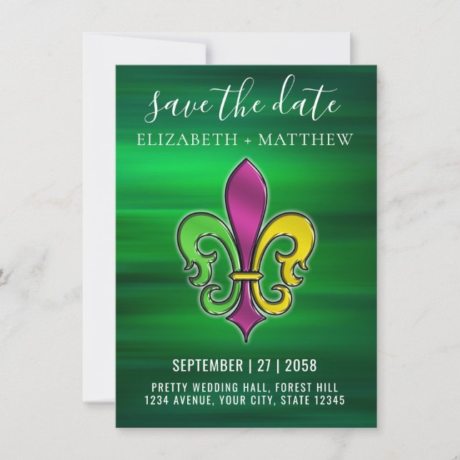 Elegant Colorful Fleur De Lis Design Invitation (Front)