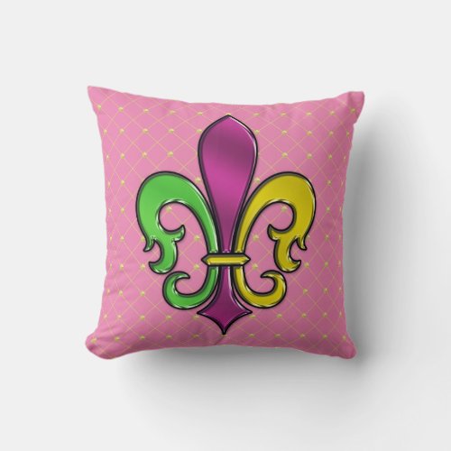 Elegant Colorful Fleur De Lis Design Pillow