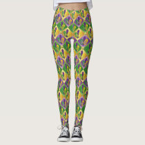 Elegant Colorful Fleur de Lis Leggings