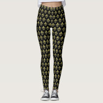 Elegant Colorful Fleur de Lis Leggings