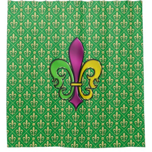 Elegant Colorful Fleur De Lis Shower Curtain