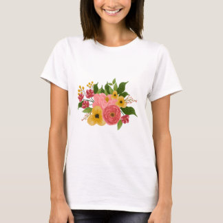 Elegant Colorful Floral Bouquet Women’s Floral Des T-Shirt