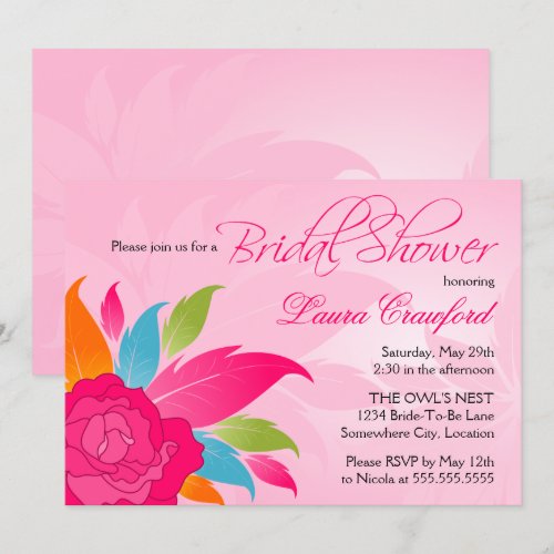 Elegant Colorful Floral Bridal Shower Invitation