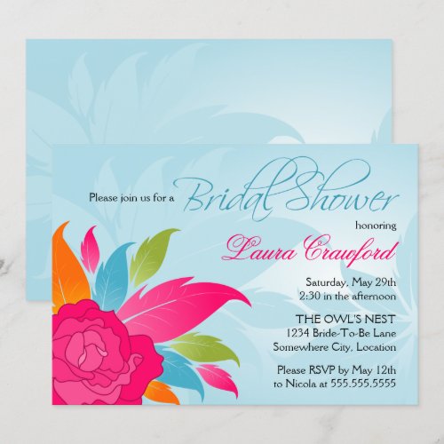 Elegant Colorful Floral Bridal Shower Invitation