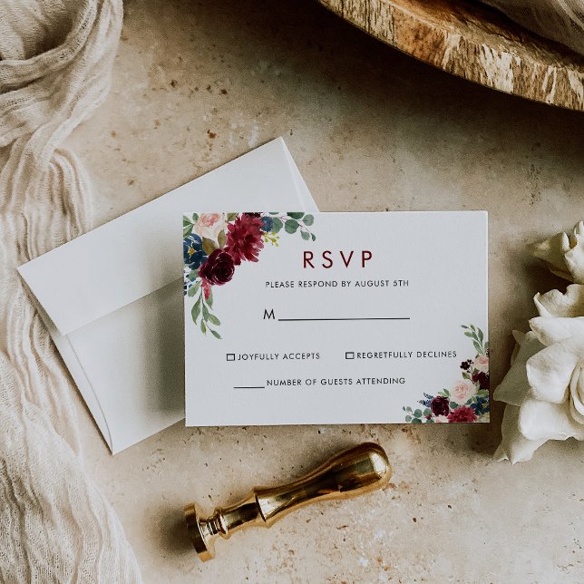 Elegant Colorful Floral Delight RSVP Card (Creator Uploaded)