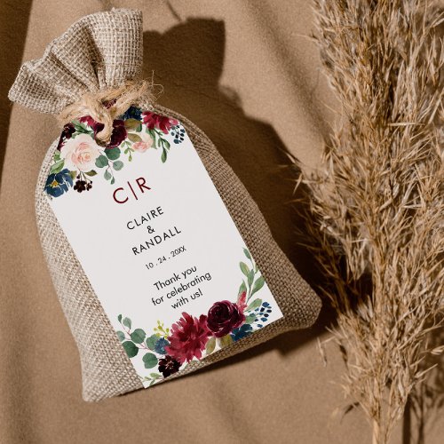 Elegant Colorful Floral Delight Wedding Gift Tags