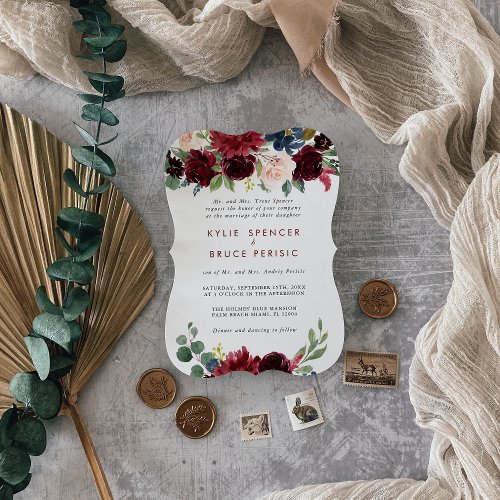 Elegant Colorful Floral Delight Wedding  Invitation