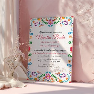 Elegant Colorful Floral Fiesta Spanish Wedding Invitation
