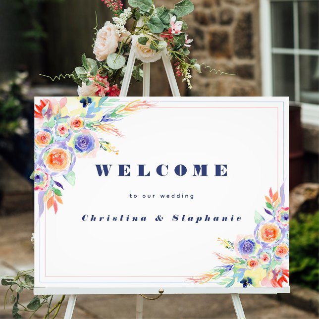Elegant Colorful Floral LGBTQ Wedding Poster (Creator Uploaded)