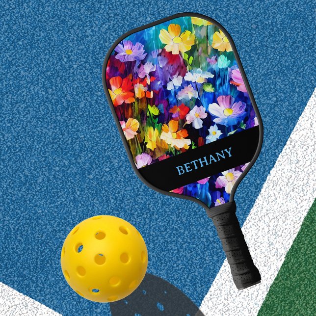 Elegant Colorful Floral Personalized Pickleball Paddle (Creator Uploaded)