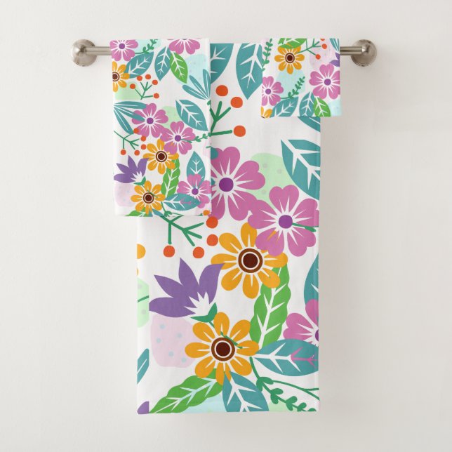 Elegant Colorful Floral towel set (Insitu)
