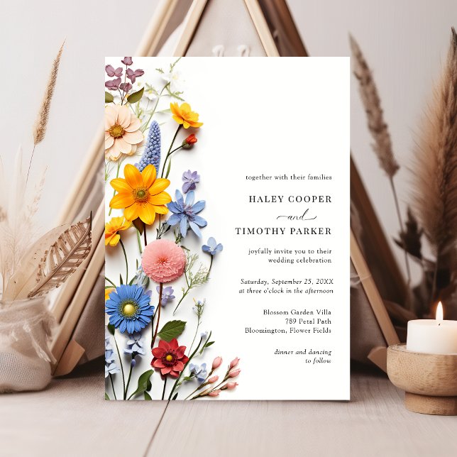 Elegant Colorful Floral Wedding Invitation (Creator Uploaded)