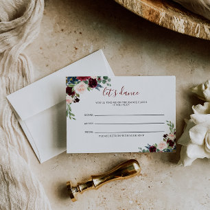 Elegant Colorful Floral Wedding Song Request Card