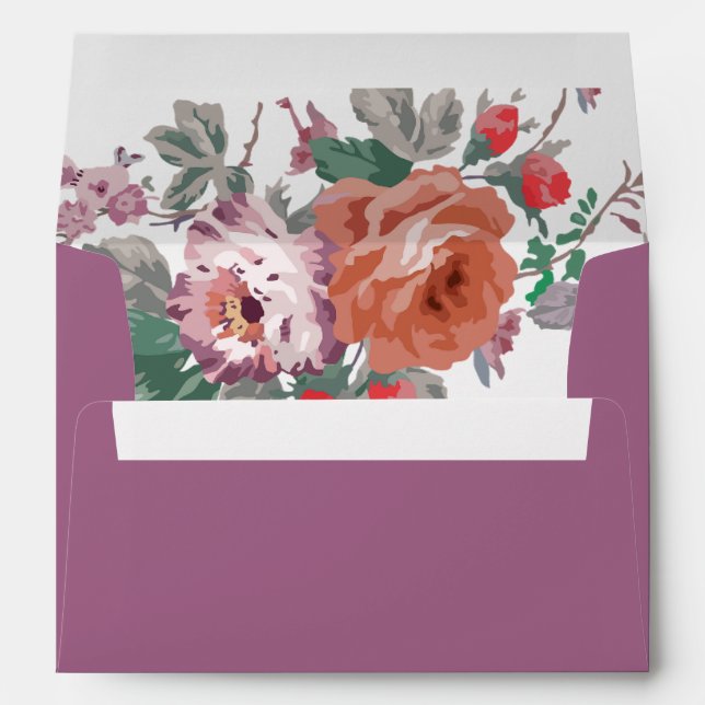 Elegant Colorful Flowers Envelope (Back (Bottom))