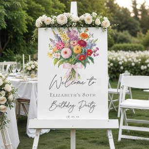 Elegant Colorful Garden Flowers Bouquet Birthday Foam Board