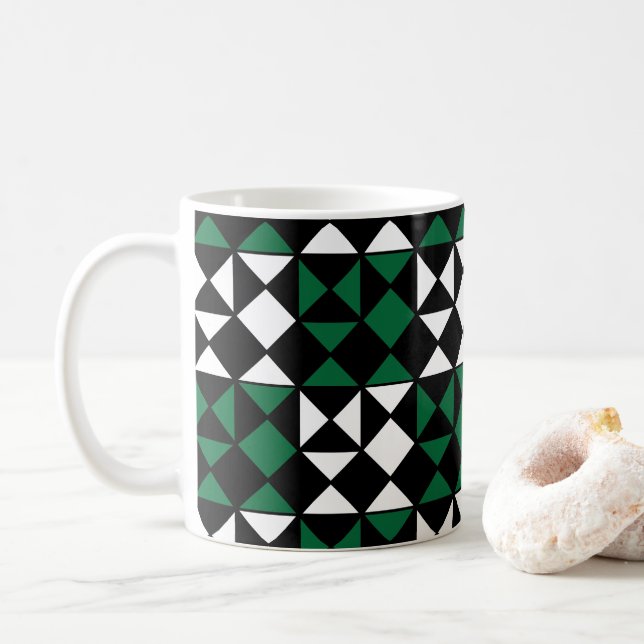 Elegant Colorful Geometric Pattern Coffee Mug (With Donut)