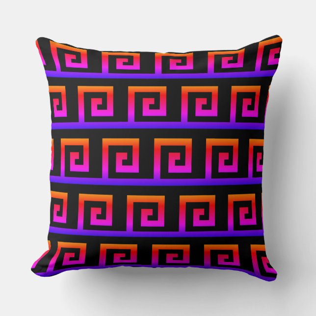 Elegant Colorful Geometric Pattern Throw Pillow (Front)