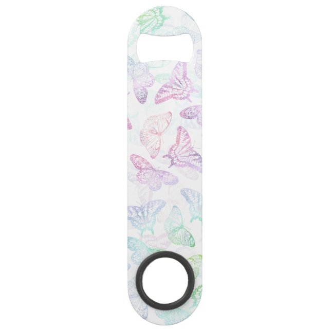 Elegant Colorful Glitter Butterfly Design Bar Key (Front)