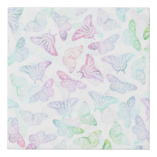 Elegant Colorful Glitter Butterfly Design Faux Canvas Print