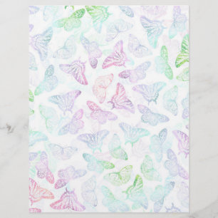 Elegant Colorful Glitter Butterfly Design Letterhead