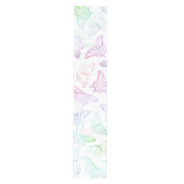 Elegant Colorful Glitter Butterfly Design Medium Table Runner (Front)
