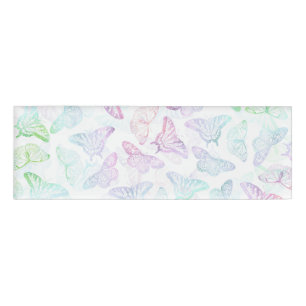 Elegant Colorful Glitter Butterfly Design Name Tag