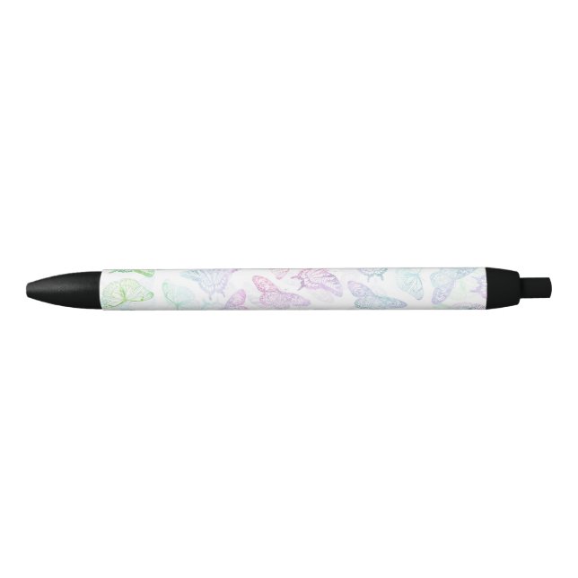 Elegant Colorful Glitter Butterfly Design Pen (Front)